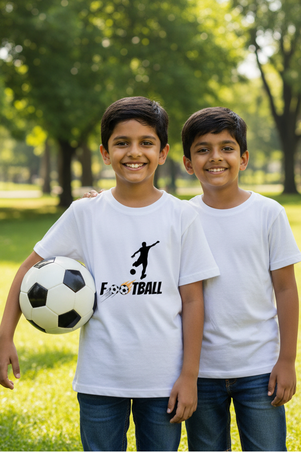 Football front & back print Kids's Crew Neck T-Shirt